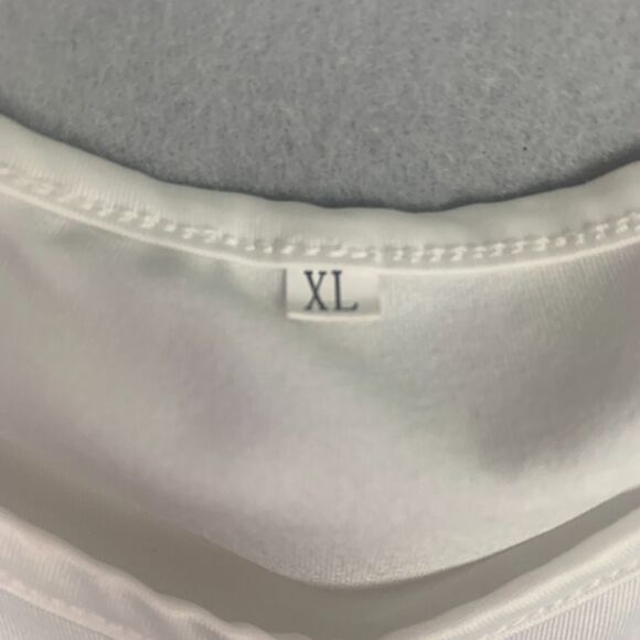 Feather Print Slip Dress Size XL White Pink Feather Motif Summer Festival Maxi - Picture 3 of 9